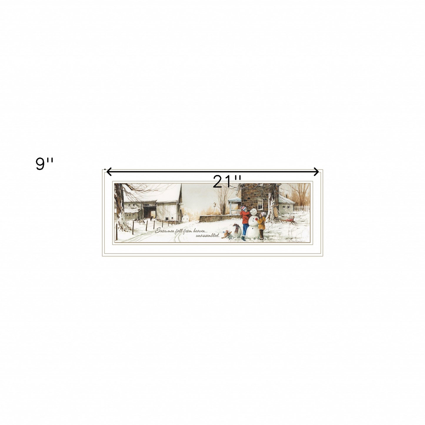 Snowmen from Heaven 2 White Framed Print Wall Art-4
