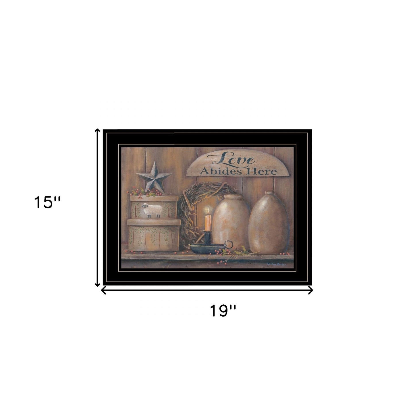 Love Abides Here Shelf 3 Black Framed Print Wall Art-4