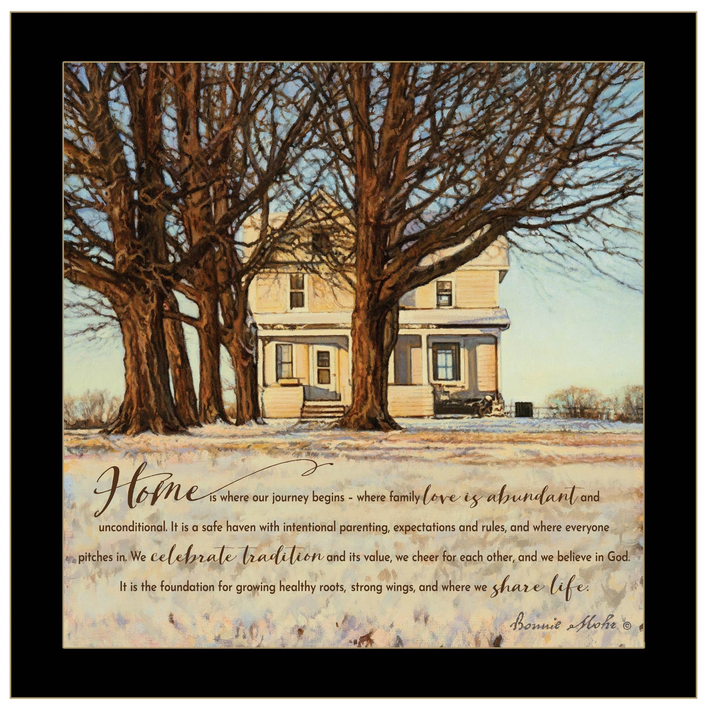 Home 3 Black Framed Print Wall Art-1