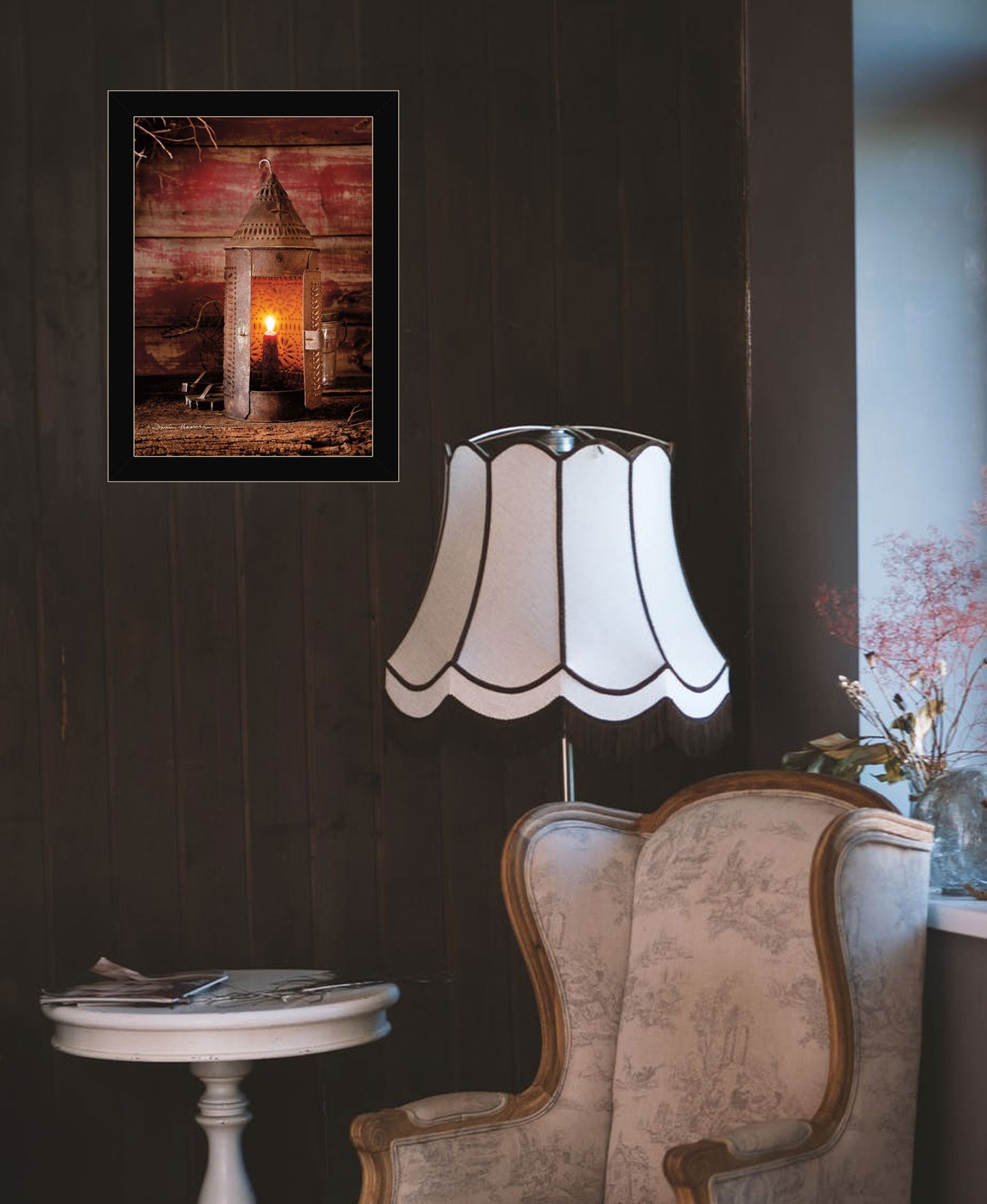 Tinners Lantern 3 Black Framed Print Wall Art-3