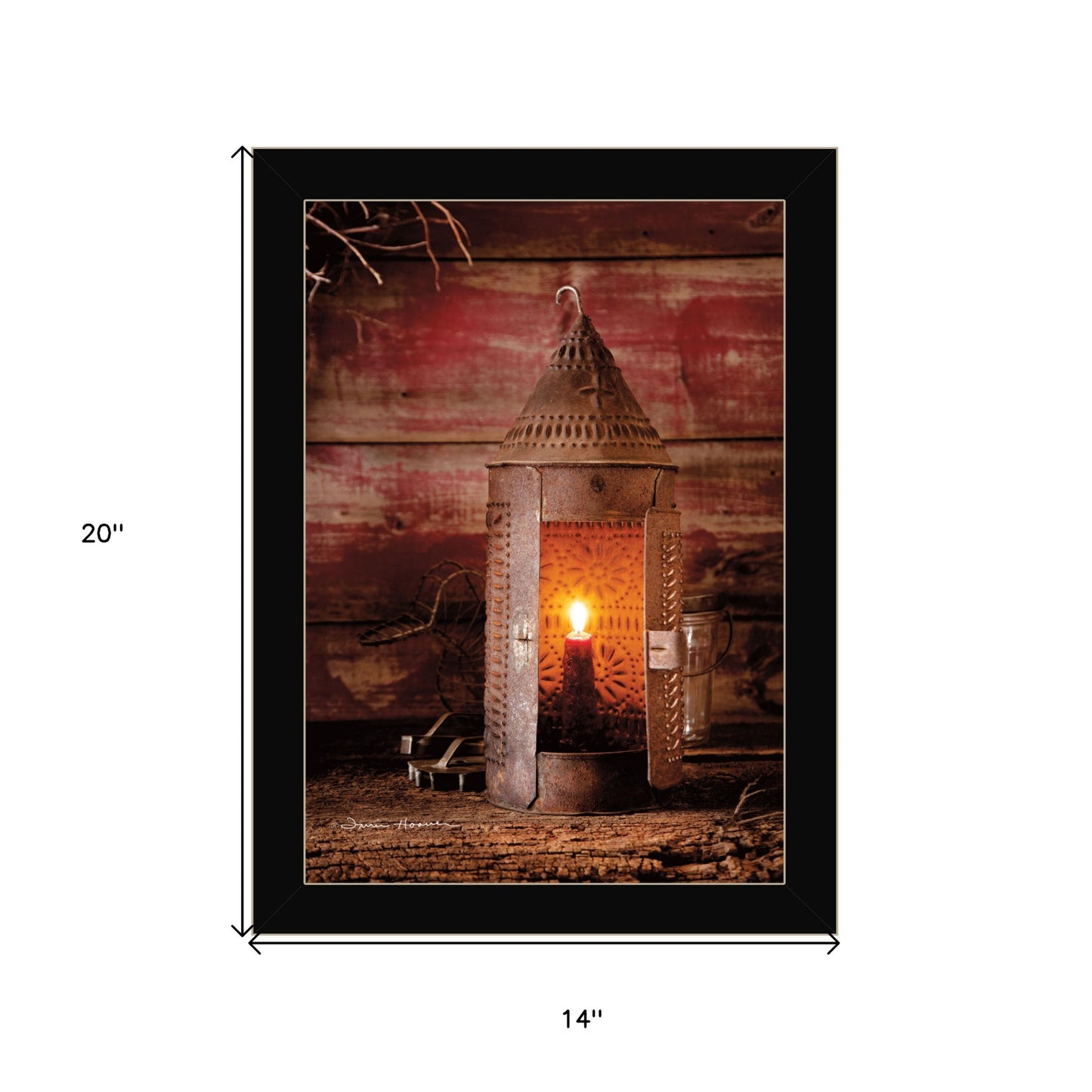 Tinners Lantern 3 Black Framed Print Wall Art-4