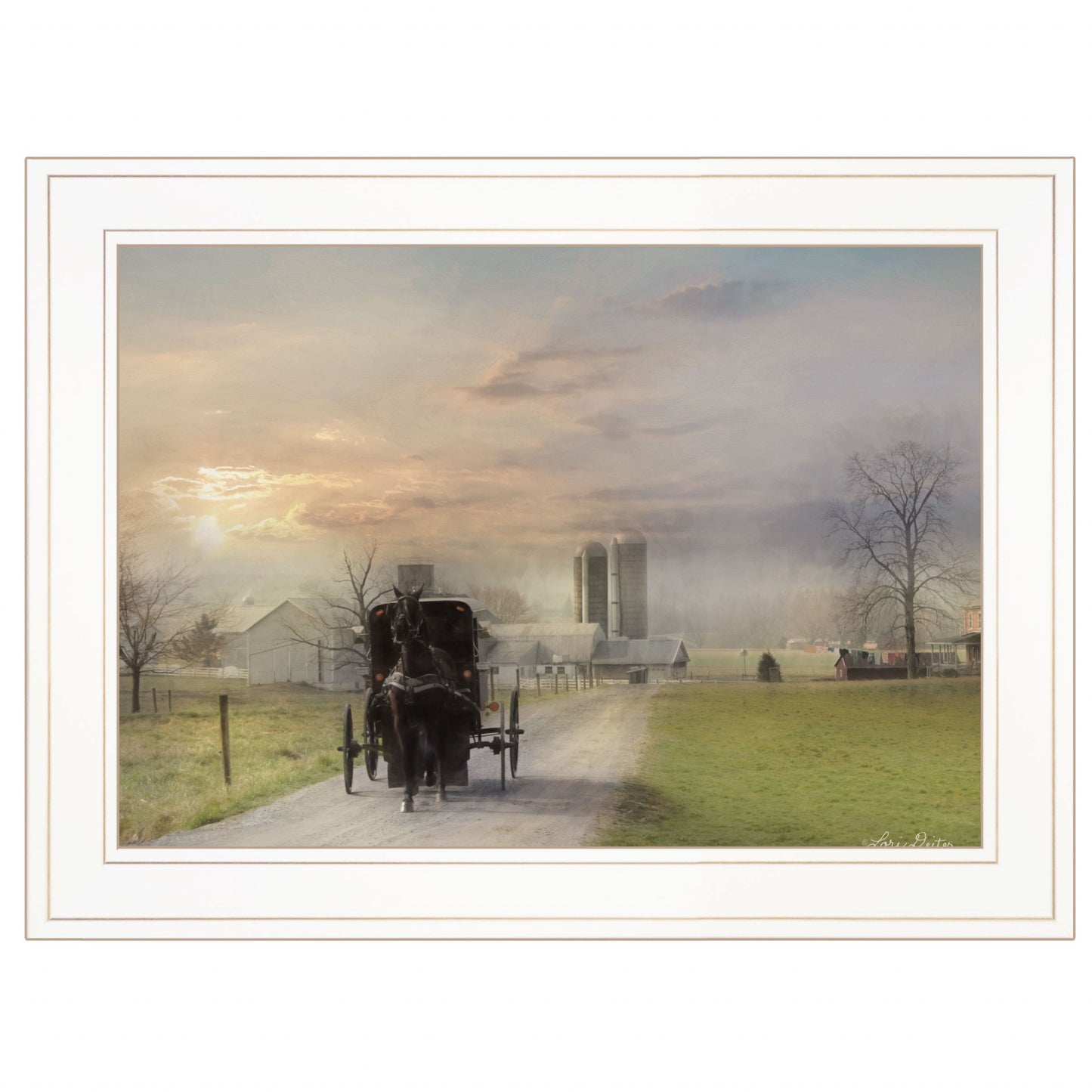 Morning Exercise 2 White Framed Print Wall Art-1