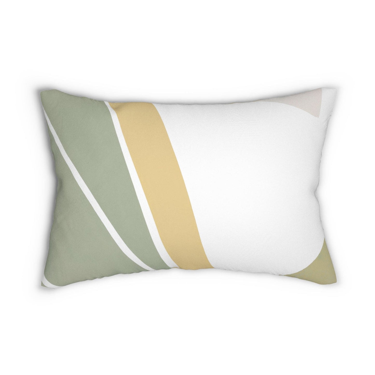 Decorative Lumbar Throw Pillow - Green Abstract Geometric Pattern-0