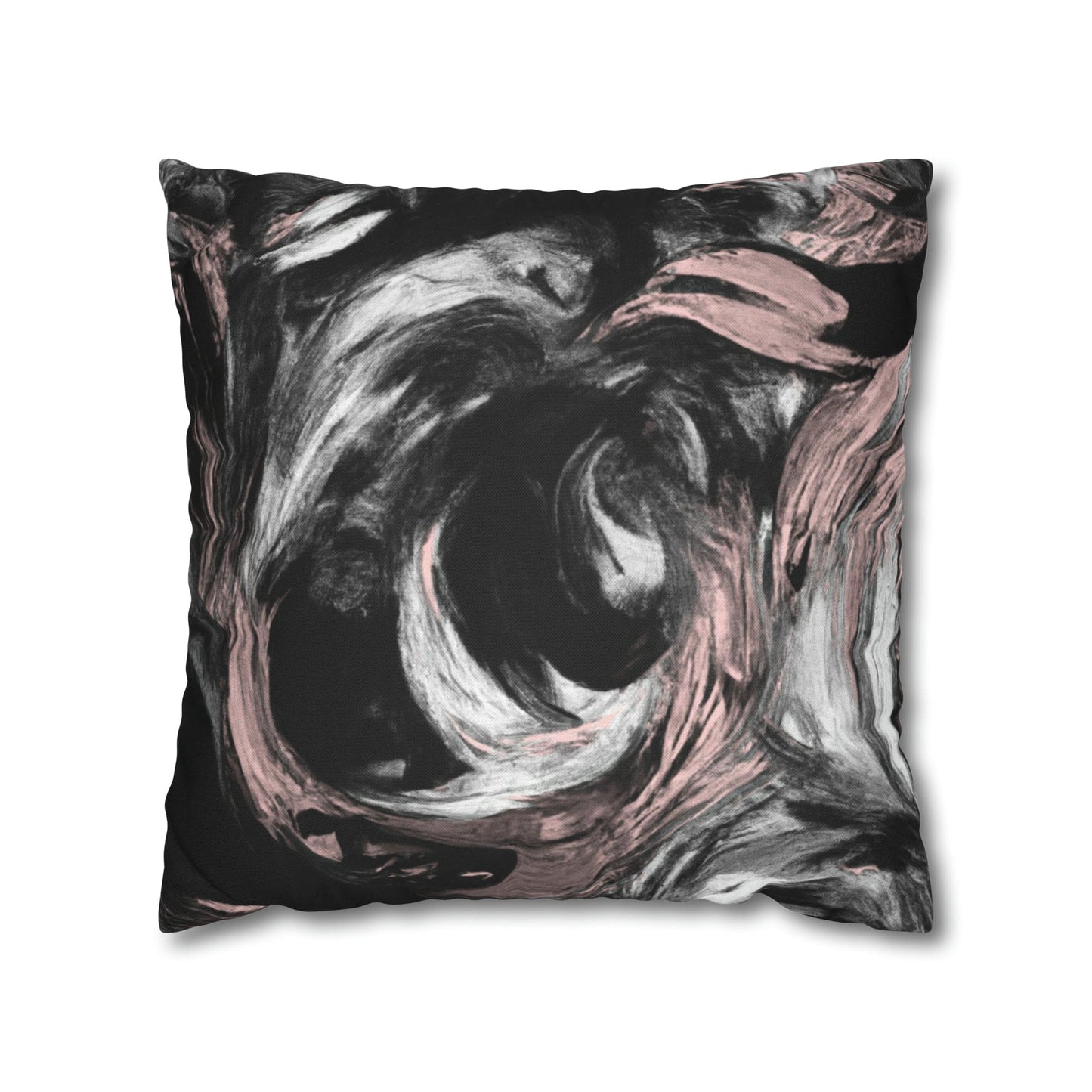 Decorative Throw Pillow Cover - Black Pink White Abstract Pattern-3