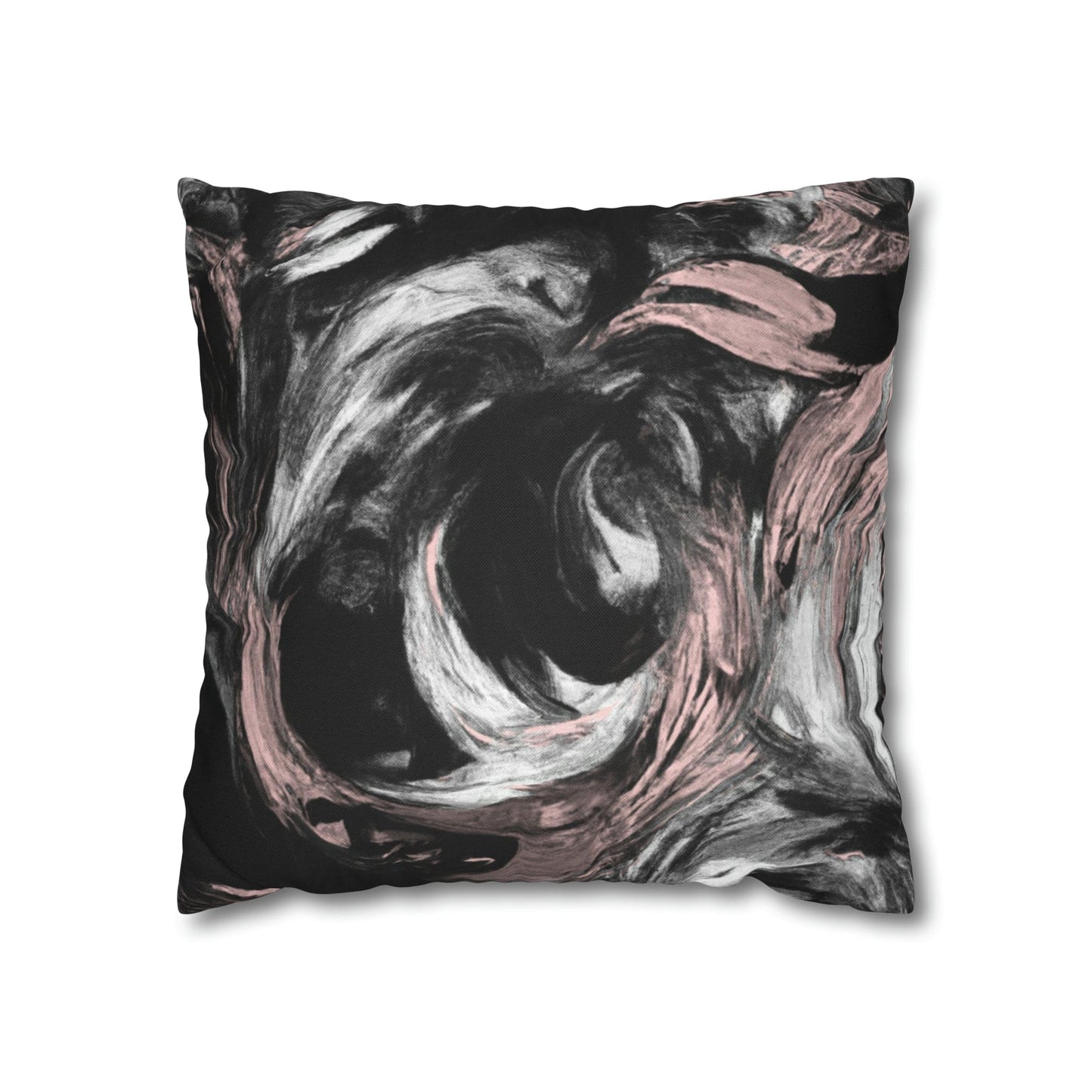 Decorative Throw Pillow Cover - Black Pink White Abstract Pattern-2