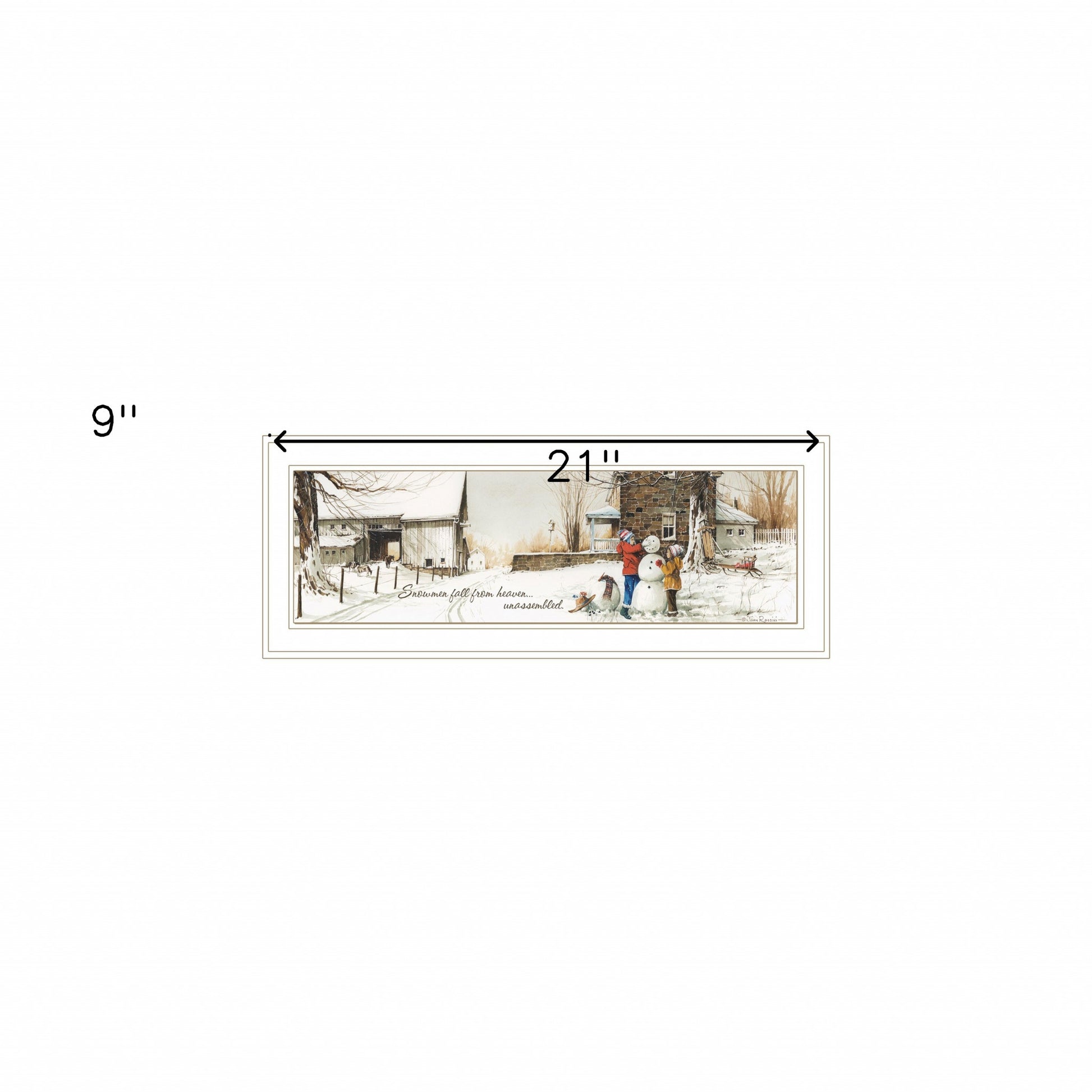 Snowmen from Heaven 2 White Framed Print Wall Art-4