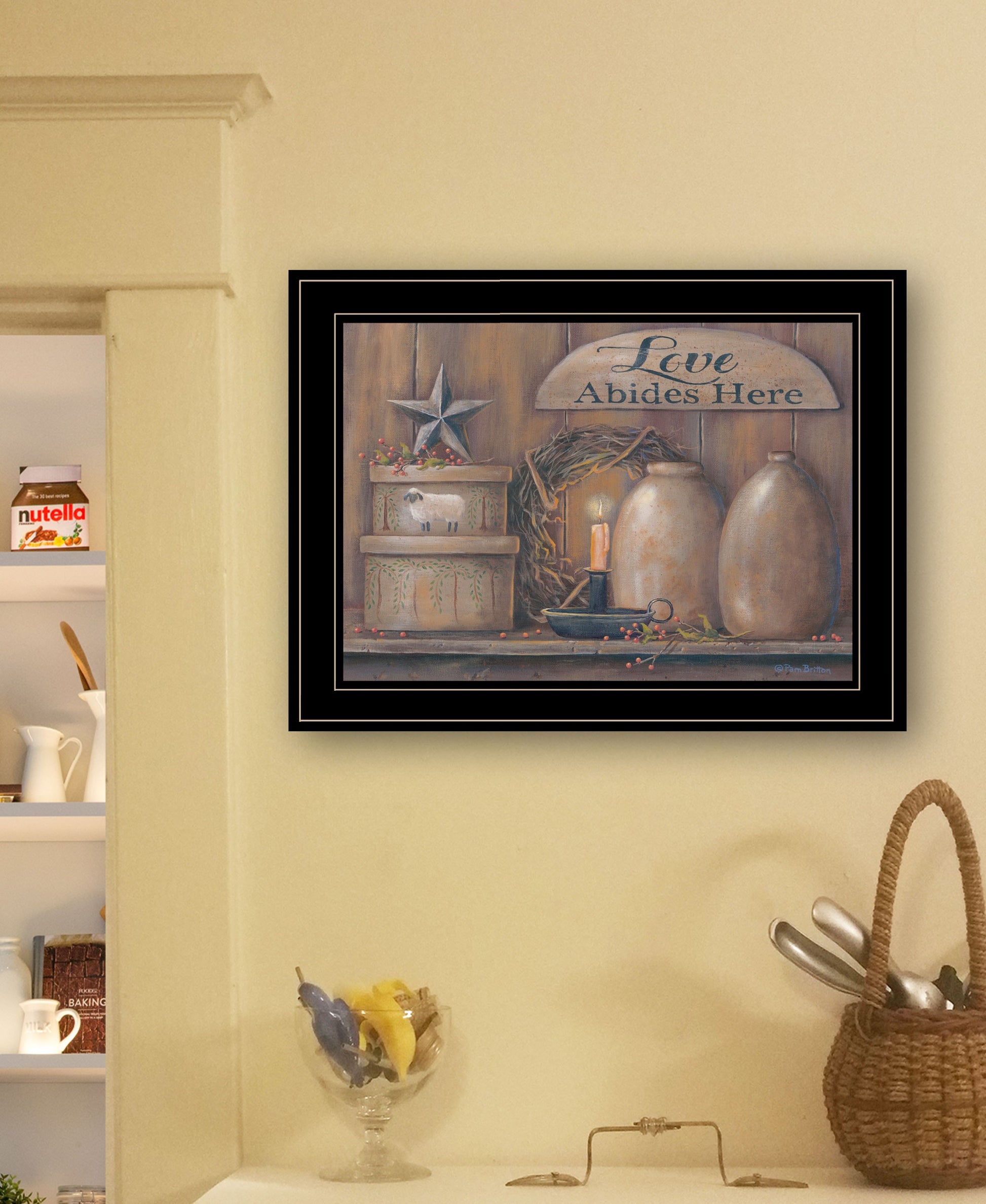 Love Abides Here Shelf 3 Black Framed Print Wall Art-3