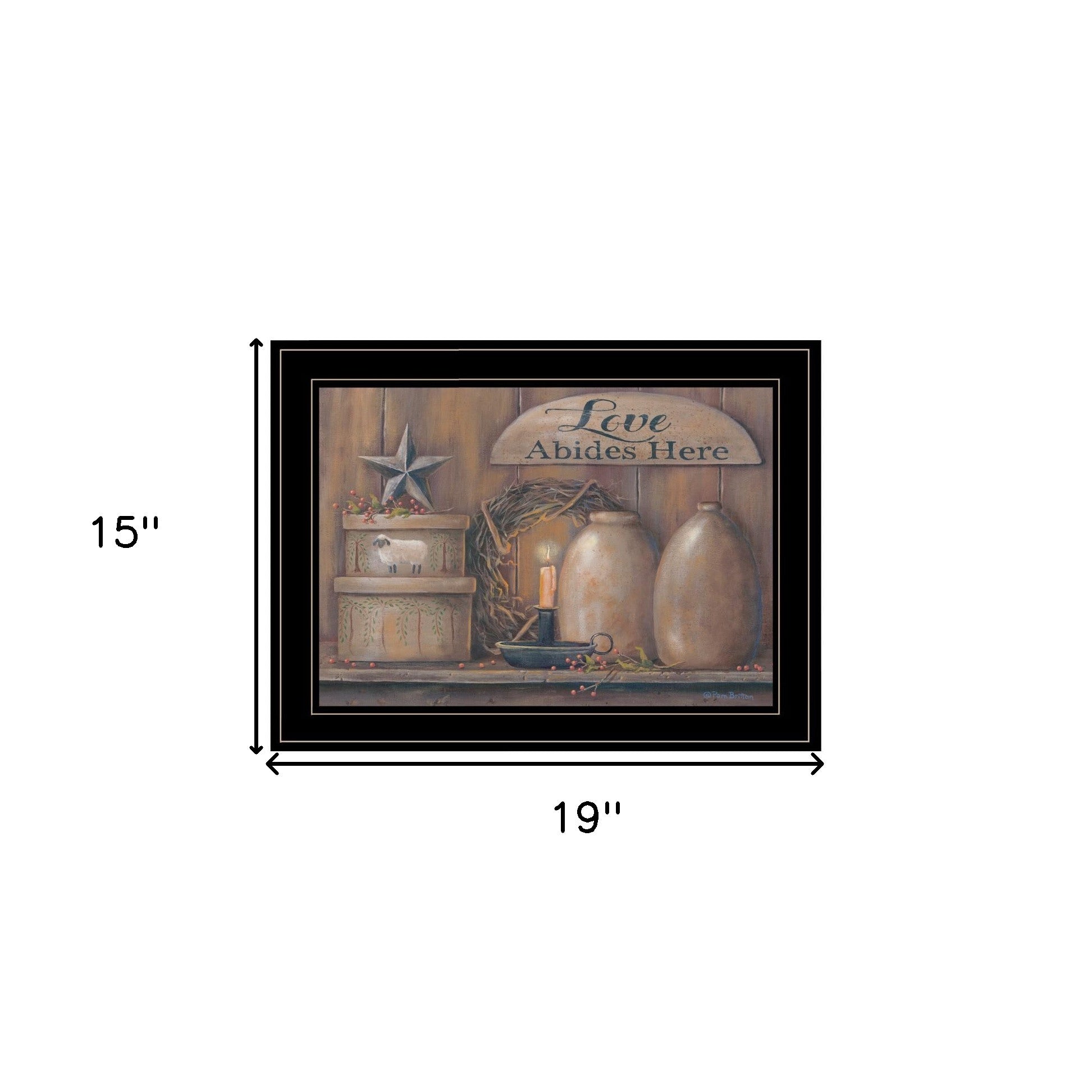 Love Abides Here Shelf 3 Black Framed Print Wall Art-4