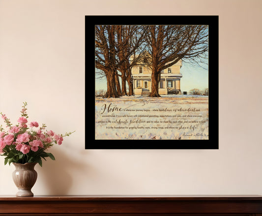 Home 3 Black Framed Print Wall Art-0
