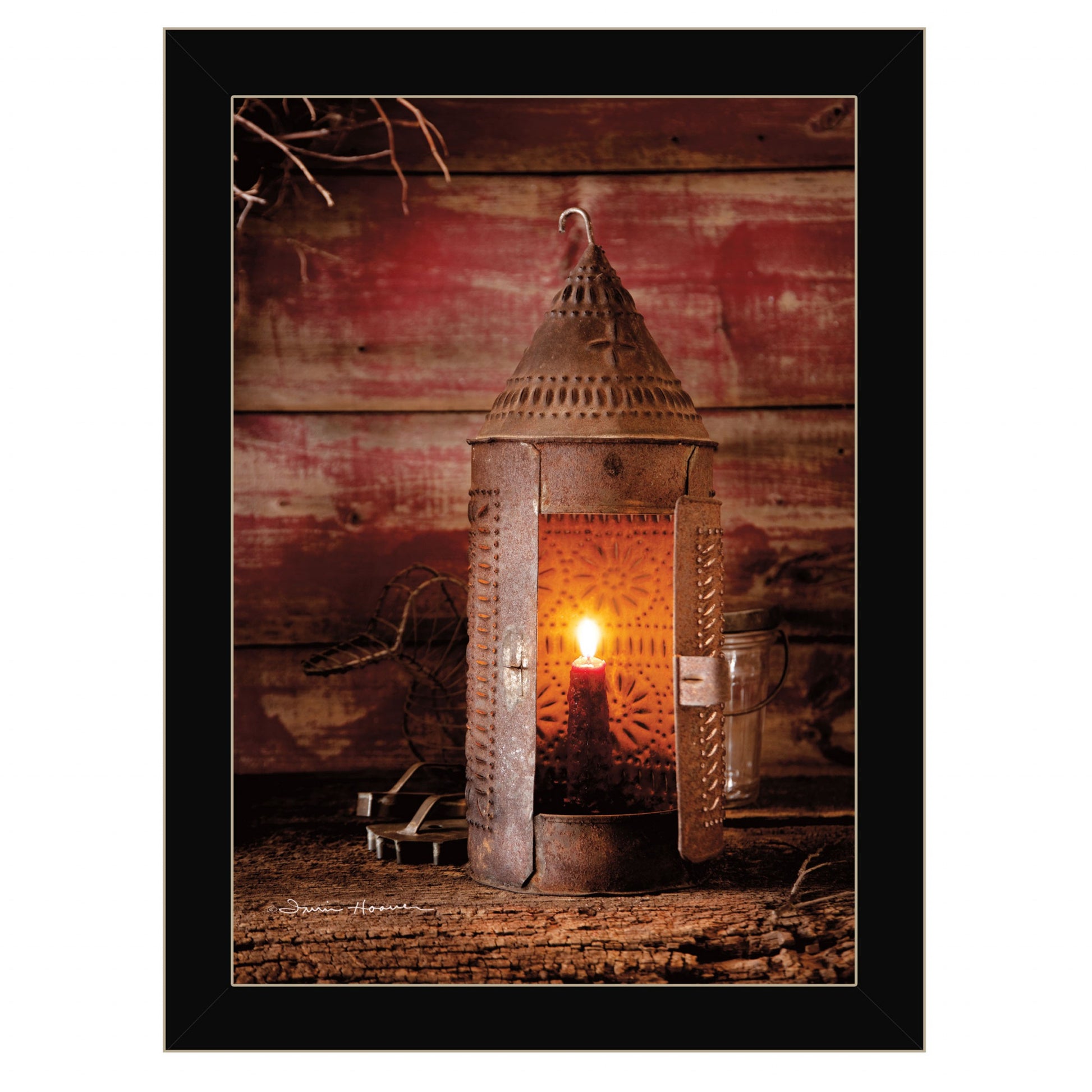 Tinners Lantern 3 Black Framed Print Wall Art-1