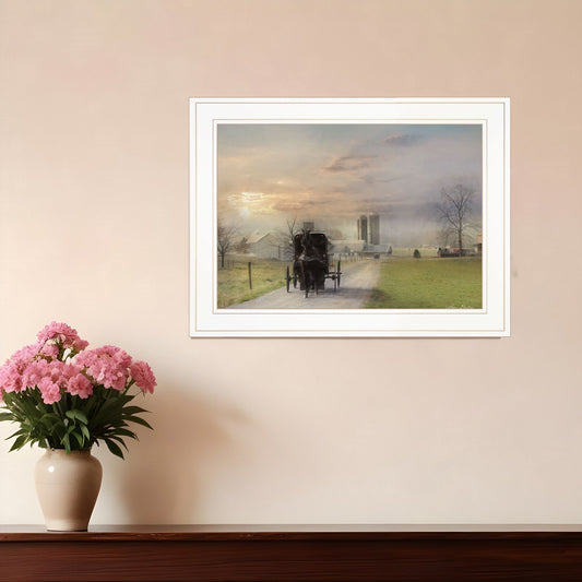 Morning Exercise 2 White Framed Print Wall Art-0